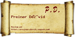 Preiner Dávid névjegykártya